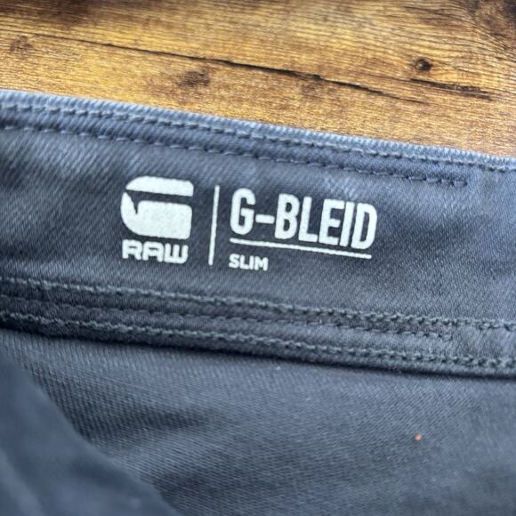 G Star Mens Jeans 32X30 G raw G Bleid Black Distressed Slim Workwear 90s - Picture 2 of 16